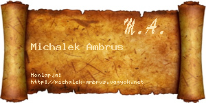 Michalek Ambrus névjegykártya